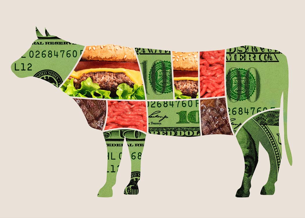 Beef cuts displayed at a grocery meat counter as rising prices reflect tightening U.S. cattle supply and growing protein demand.