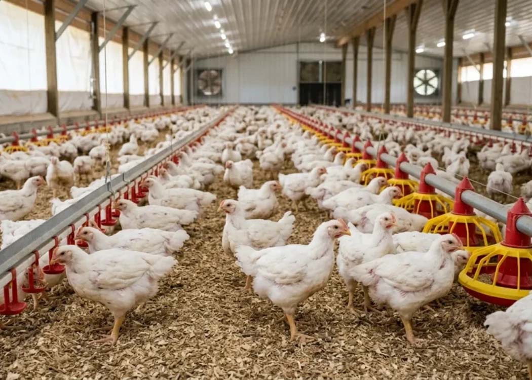 US poultry production outlook improves as broiler placements remain above 2025 levels, indicating stronger chicken output in 2026.